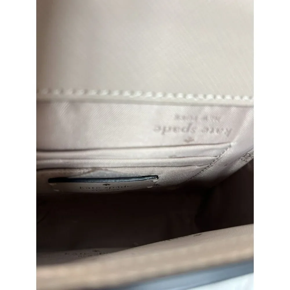Kate Spade New York STACI SQUARE CROSSBODY EUC Warm‎ Beige Black Ivory